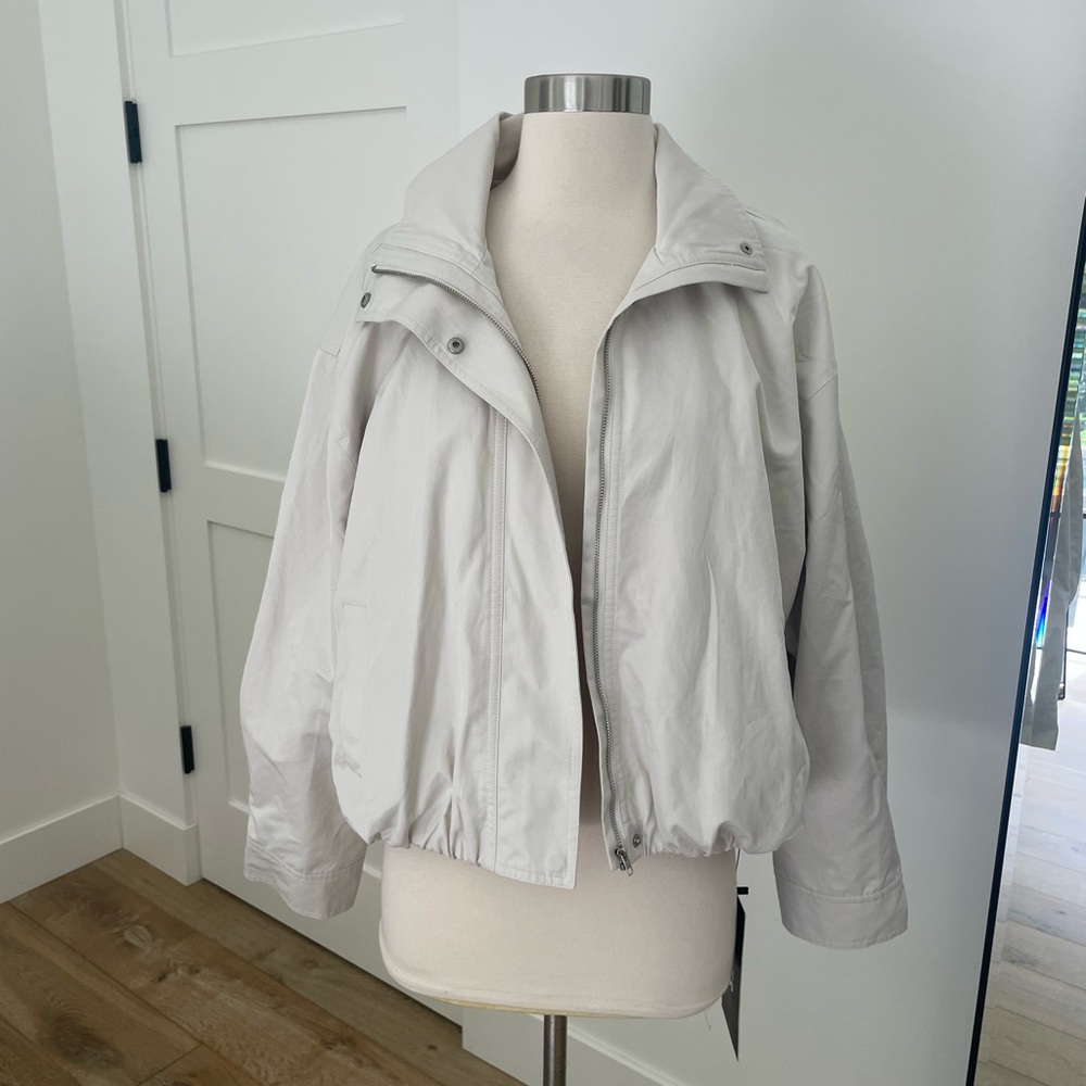 Astr Light Gray Women's Zip-Front Bomber Jacket